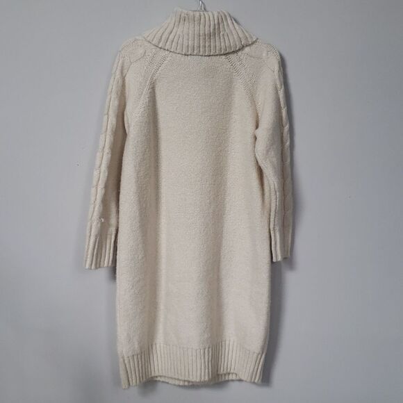 Banana Republic Sweater Dress Petite Large Cable Knit Cream Alpaca Wool Blend - Picture 3 of 8